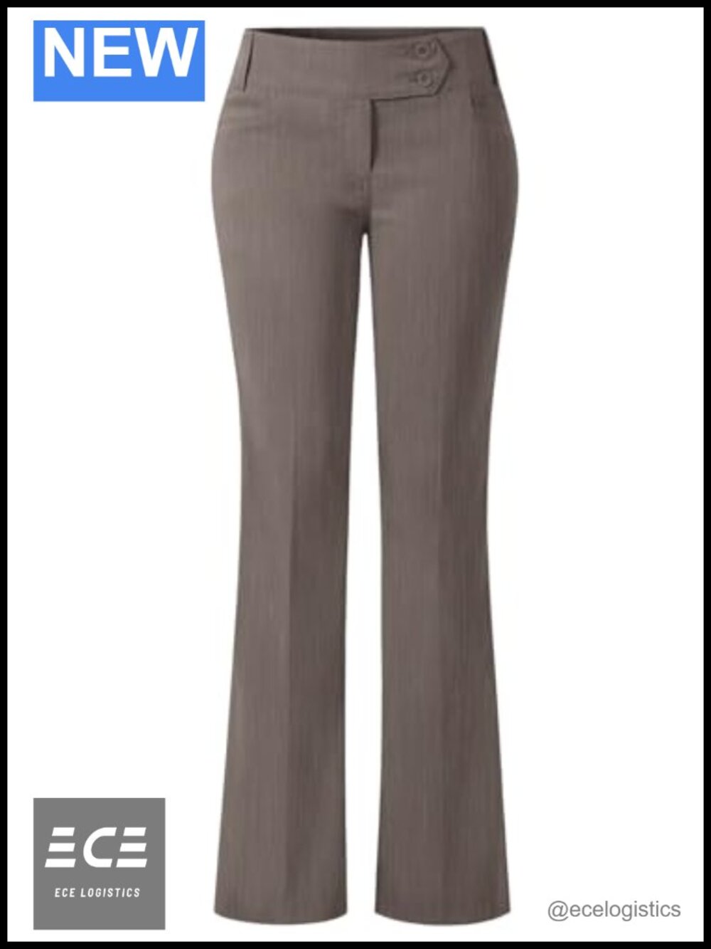 Women's Relaxed Bootcut Office Pants 2-Way Stretch Mid Rise Slacks